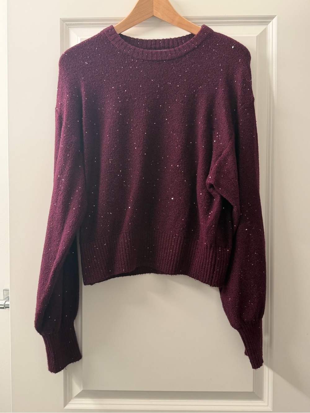 Old Navy Maroon Speckled Crewneck Sweater